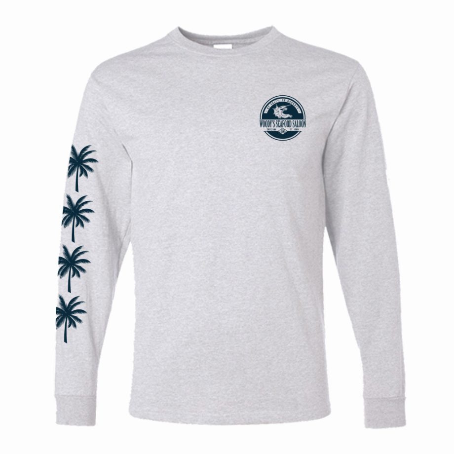 Palm Circle Long-Sleeve Tee - Ash Grey