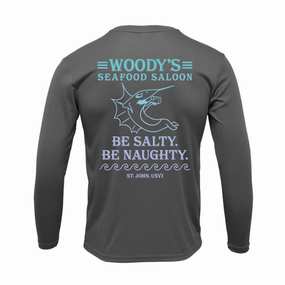 Be Salty, Be Naughty Long Sleeve Tee - Charcoal