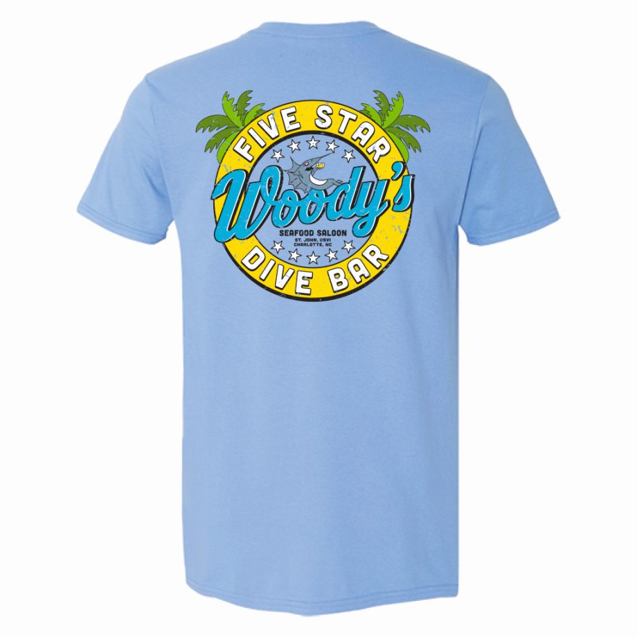 Five Star Dive Bar Tee - Caribbean Blue