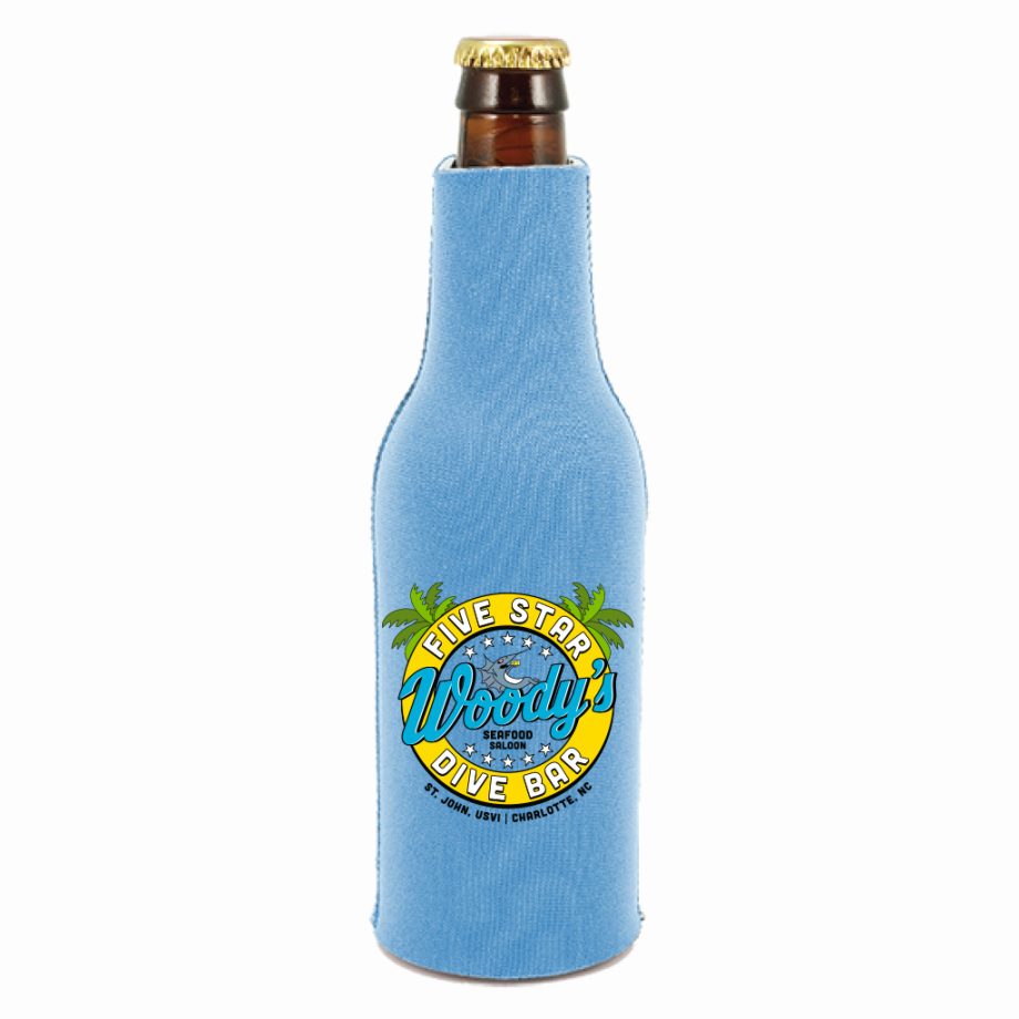 Five Star Dive Bar Bottle Cozie - Blue