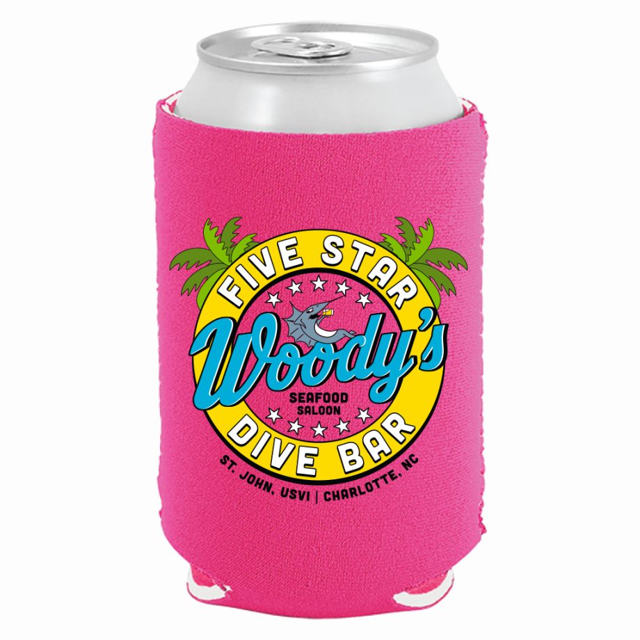 Five Star Dive Bar Can Cozie - Pink