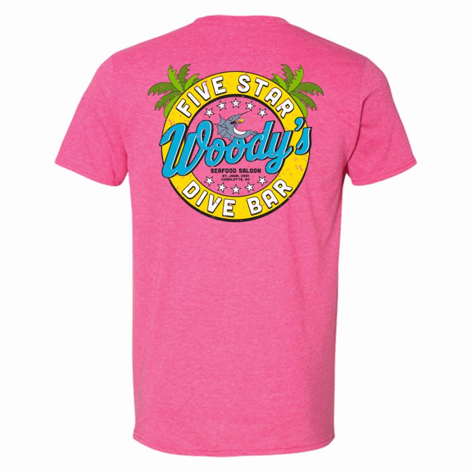 Five Star Dive Bar Tee - Heather Heliconia