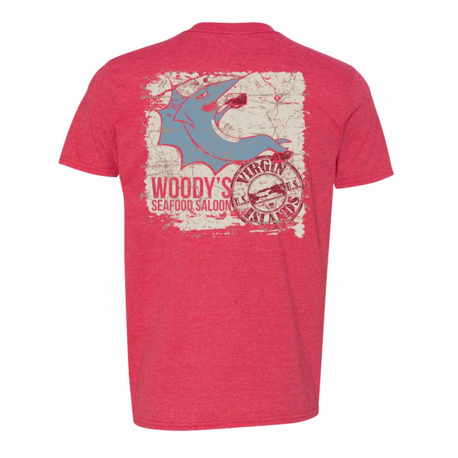Woody's Stamp Tee - Heather Red